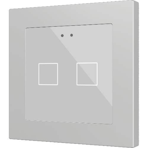 ZENNIO ZVI-F55X2-S ZVI-F55X2-S Flat 55 X2 Backlit capacitive touch switch (55 x 55 mm), 2 modules, silver