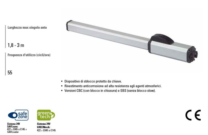 FAAC 104210 ACTUTORE 422 SBS 0.75 LT S.A. UNLOCK &#39;05