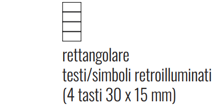 EKINEX EK-T4R-20-BT-GAG kit 4 tasti Serie 20 rettangolari orizzontali (30x15) colore argento