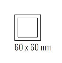 EKINEX EK-PQS-6-GA Confezione 6 placche quadrate plastica finestra 60x60mm