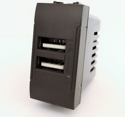 MAPAM 821N Double Usb 2A Socket Art 821N Black