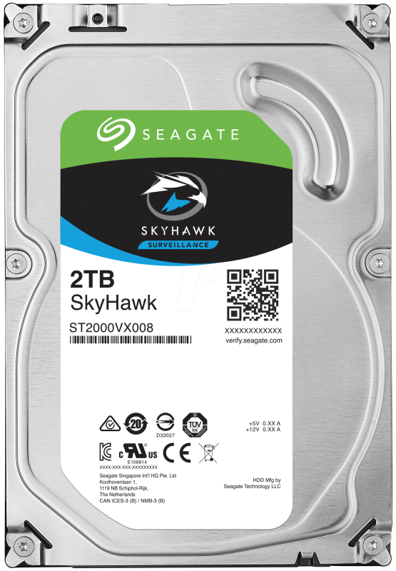 HANWHA HDD2TBSGV2 Seagate SkyHawk HDD 2TB (ST2000VX008)Box of 20 pcs