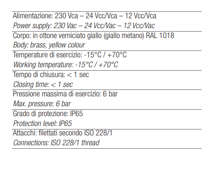 TECNOCONTROL VR943 Elettrovalvola riarmo manuale 230Vac NC 1 pollice e 1/4 6 bar