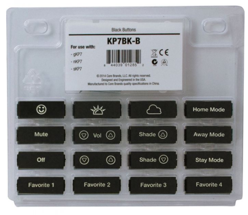 ELAN GKP7BK-B Keypads KP7 Buttons - black (fulfilled as KP7BK-B)