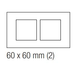 EKINEX EK-S2S-F Double plate with 2 windows 60X60 in NTM
