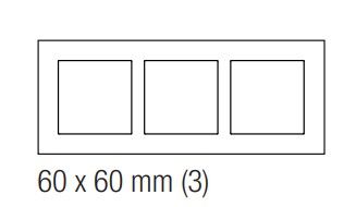 EKINEX EK-D3S-GB Placca tripla in alluminio 3 finestre 60X60