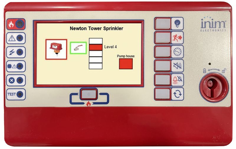 INIM FIRE PREVIDIA-C-REPER Repeater panel with 4.3 inch touchscreen graphic display - Color Red