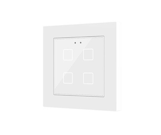ZENNIO ZVI-F55X4-GW ZVI-F55X4-GW Flat 55 X4 Backlit capacitive touch switch (55 x 55 mm), 4 modules, gloss white 