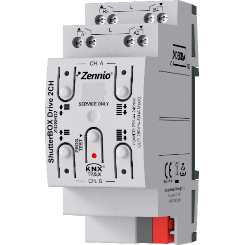 ZENNIO ZIOSHD2 ShutterBox Drive 2CH. 2-channel shutter actuator w