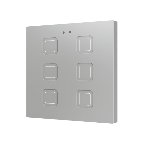 ZENNIO ZVIT6S Key cap tab, 6 keys, silver