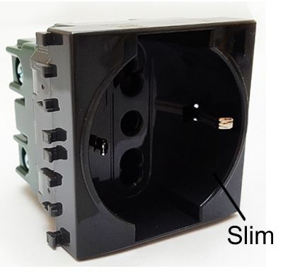 MAPAM 615N Schuko Unel 2.0 (16A-250V) Gem 615N Black Socket -