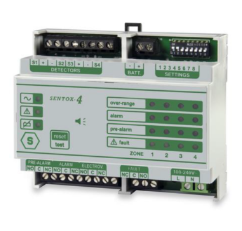 SENSITRON STSX4+ 4-input 4-20mA control unit for DIN rail mounting