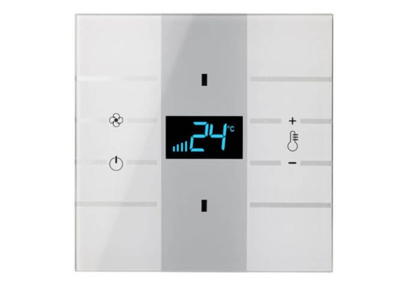 BLUMOTIX BX-QKWGT-SILVER QUBIK Termostato KNX multifunzione in vetro quadrato