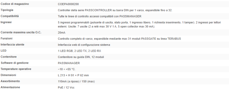 ELMO PASSCT01 PASSCONTROLLER controller on DIN rail for 1 gate
