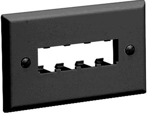 PANDUIT CFPH4BL Faceplate- 4 Port- Single Gang- Horizontal- Black