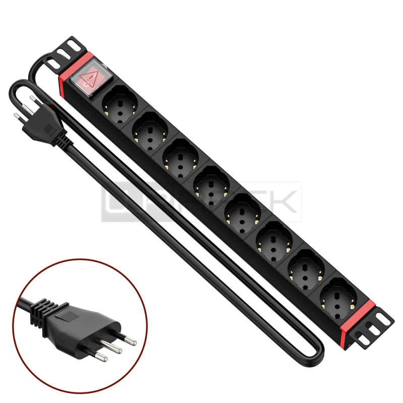 WP RACK WPN-PDU-I01-08 CANALE DI ALIMENTAZIONE (PDU) RACK 19" 8 X ITA/SCHUKO SPINA ITALIANA 16A