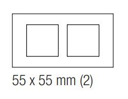 EKINEX EK-D2P-GB Placca doppia in alluminio 2 finestre 55X55