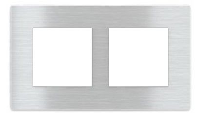 EKINEX EK-S2P-C_ Double plate in Metal HT (Chrome-Champagne-Black Metal-Copper) - 2 windows 55X55