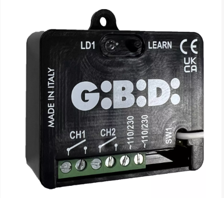 GIBIDI AU02580 DRS4336 2-channel receiver, 110/230Vac, 433Hz, stand-alone 