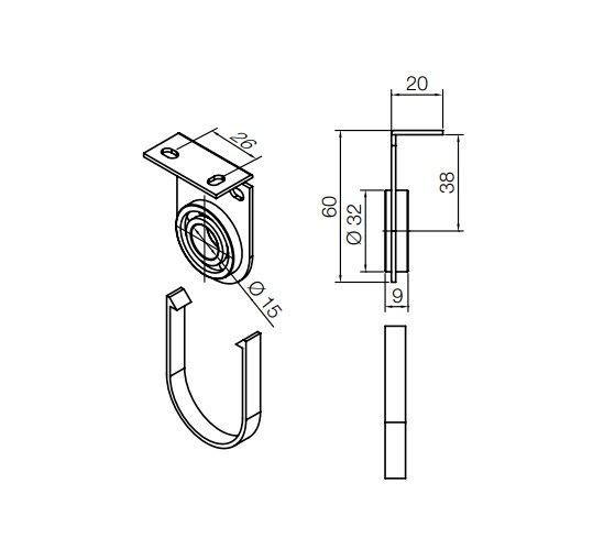 NICE 1189.42.00 White intermediate support, 40 mm center distance, for 35 mm motors. To be necessarily associated with the cap kit 575.24800