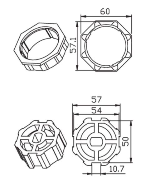 CAME 001YK5104 OCTAGONAL 59x0.7MM