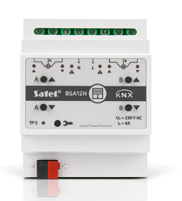 SATEL KNX-BSA12H KNX roller shutter/venetian blind actuator that allows you to control the movement of sun protection products such as horizontal blinds
