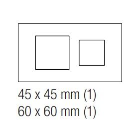 EKINEX EK-S2F-F Placca doppia 1 finestra 45X45 + 1 finestra 60X60 in NTM