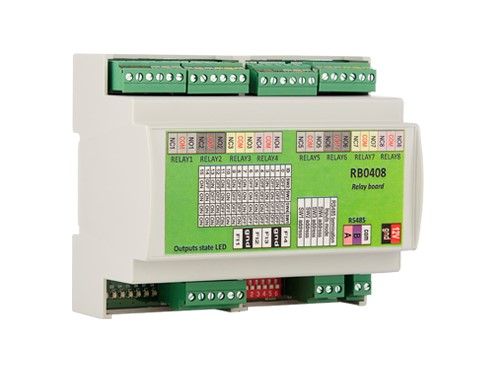 ABTECNO XPR-RB0408 I/O BOARD FOR ELEVATORS WITH 8 RELAYS ON DIN RAIL