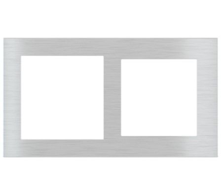 EKINEX EK-D2G-GB_ Placca doppia in metallo 1 finestra 55X55 + 1 finestra 60X60