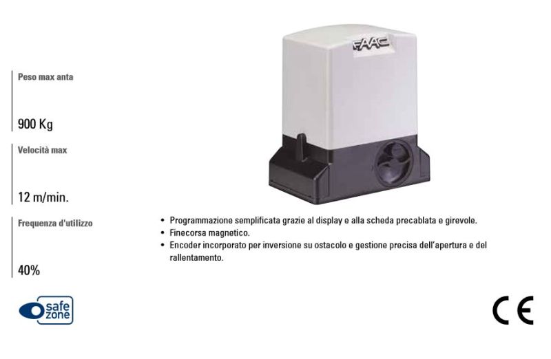 FAAC 1097815 Motoriduttore Motore Cancelli Scorrevoli 741 E Z16 SAFE