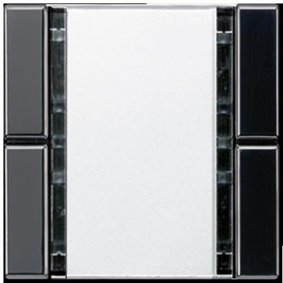 JUNG A2072NABSSW Sensori a tasti 2 canali Standard- per accoppiatore bus KNX 2070U radiotrasmettitore a parete 40FW- nero