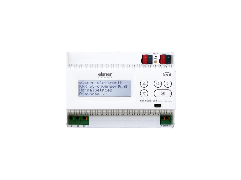 ELSNER 70144 KNX PS640+USB KNX Power Supply with Bus and USB Functions