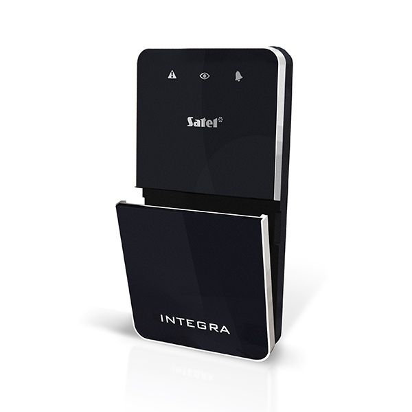 SATEL INT-SF-BSB Partition keypad with door (white backlight, black front, silver frame, black bottom)