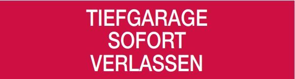 COOPER CSA INCENDIO CSA08675 DICITURA SERIE 50XX "TIEFGARAGE SOFORT VERLASSEN"
