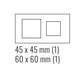 EKINEX EK-D2F-GA Double plastic plate 1 window 45X45 + 1 window 60X60