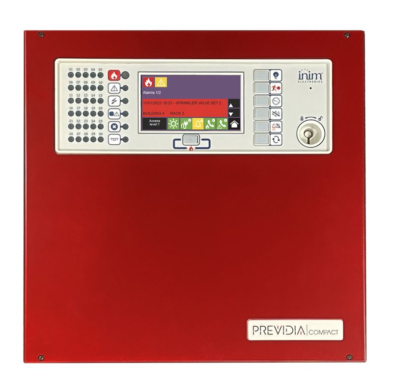 INIM INCENDIO PREVIDIA-C100SZER Centrale rivelazione incendio analogica indirizzata equipaggiata con 1 LOOP - Colore Rosso