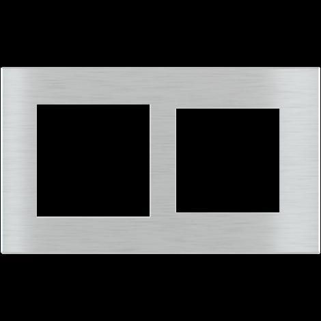 EKINEX EK-S2G-GB Placca doppia in alluminio 1 finestra 55X55 + 1 finestra 60X60