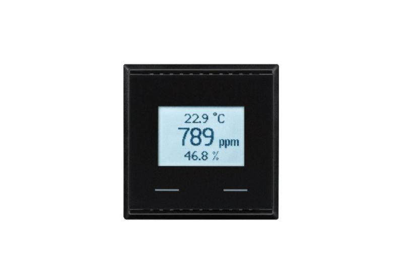 ELSNER 70643 KNX AQS/TH-UP Touch CH Sensor/controller for CO2, temperature, humidity, black