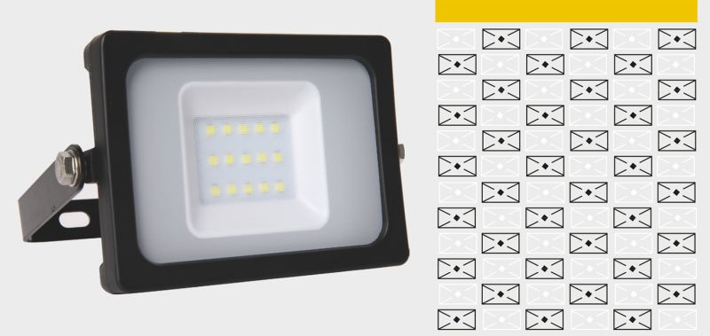 LEDCO PW100LBN WING PROIETTORE IP65 100W LUCE NATURALE 4000 gradi