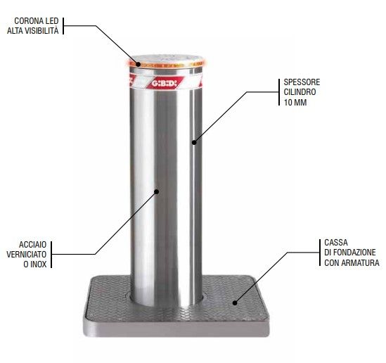 GIBIDI DPT290RM Dissuasore fisso rimovibile H900 - Acciaio verniciato