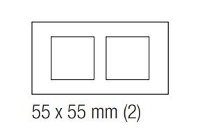 EKINEX EK-D2P-MA Placca doppia 2 finestre 55X55 in plastica