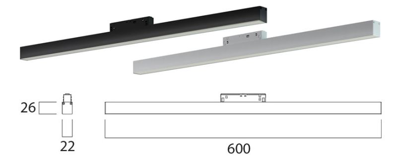 LEDCO MG600LBN/NE BARRA LED MAG. 60CM 48V 14,4W 4000K NERO