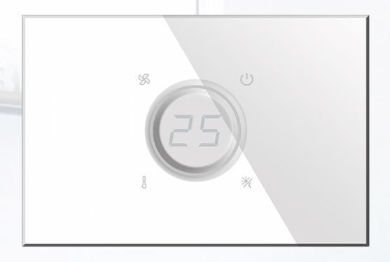 BLUMOTIX BX-R07W KRISTAL Glass thermostat 120X80mm White