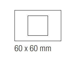 EKINEX EK-DRS-GB Placca rettangolare in alluminio finestra 60X60