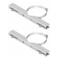 UNISTAB AL4004Z pair of 400mm supports 4 stainless steel collars p/pole d. 50