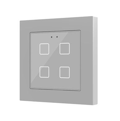 ZENNIO ZVI-F55X4-S ZVI-F55X4-S Flat 55 X1/X2/X4 Backlit capacitive touch switch (55 x 55 mm), 4 modules, silver