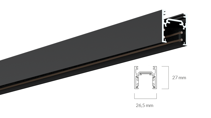 LEDCO MG140/NE/1MT BINARIO MAGNETICO BASSO 1MT NERO