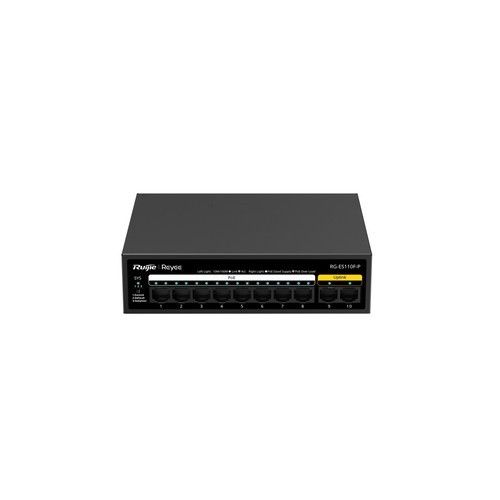 RUIJIE RG-ES110F-P 10-Port 100Mbps, 8 of the ports support PoE/PoE+ p