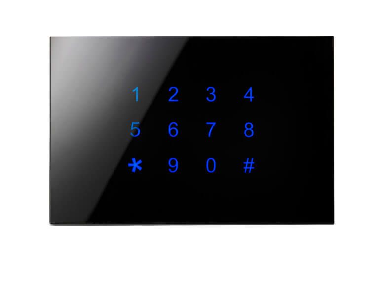 BLUMOTIX BX-R12OB KRISTAL Horizontal glass numeric keyboard 120X80mm Black