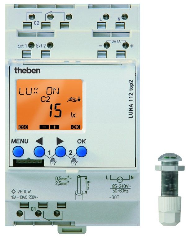 THEBEN 1120100 LU 112 TOP2 INT.CREP.3MOD 2CAN SENS.PARETE - CREPUSCOLARE DIGITALE